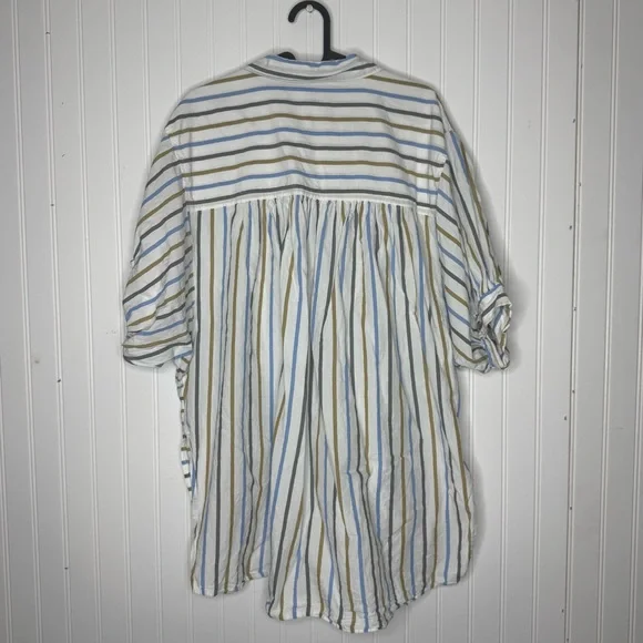 Anthropologie Pilcro Painter Buttondown Striped Oversized Shirt Size Large - Picture 9 of 14
